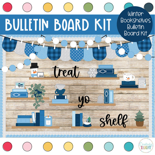 Winter Bookshelves - January Bulletin Board Kit by Creatively Taught