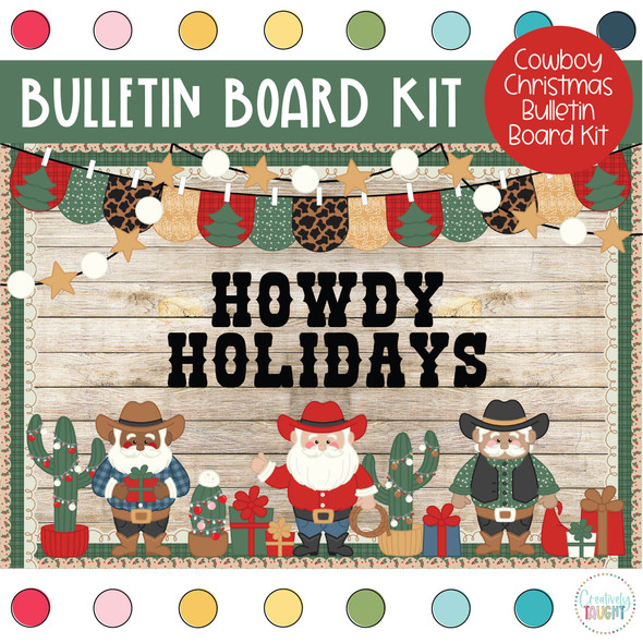 Cowboy Santa Claus - Christmas - December Bulletin Board Kit by Creatively Taught Cowboy Santa Claus - Christmas - December Bulletin Board Kit by Creatively Taught