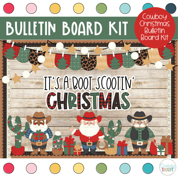 Cowboy Santa Claus - Christmas - December Bulletin Board Kit by Creatively Taught Cowboy Santa Claus - Christmas - December Bulletin Board Kit by Creatively Taught