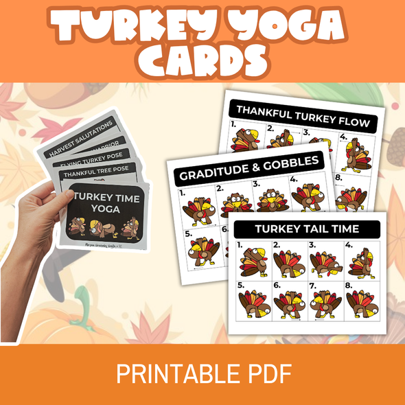 Thanksgiving Yoga Task Cards for PE