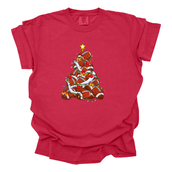 Football Christmas Tree - Comfort Colors T-shirt