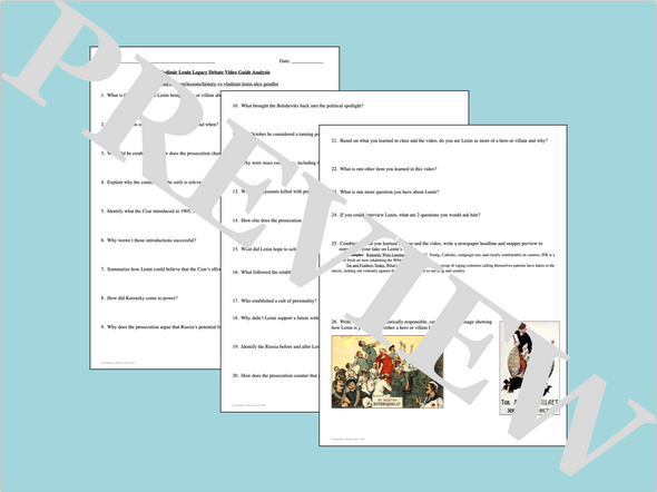 Vladimir Lenin Hero or Villain Activity Legacy Debate Video Guide Analysis