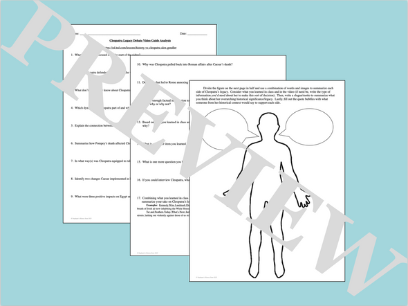 Cleopatra Activity Legacy Debate Video Guide Analysis