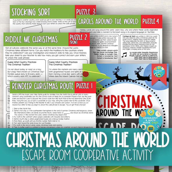 Christmas Around the World Geography Escape Room