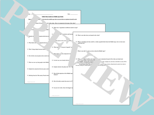 Middle Ages Activity Myth or Fact Medieval Europe Video Guide Analysis