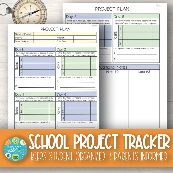 Weekly Project Agenda Tracker For Students, Parents, Teachers, Tutors