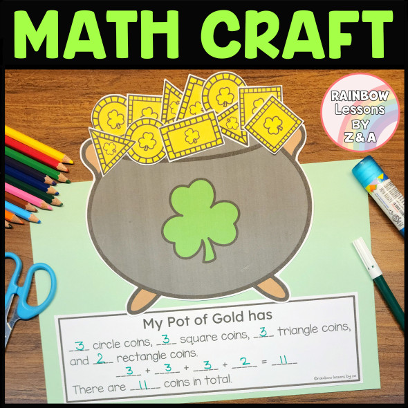 St Patricks Day Math Craft Kindergarten | Math Centers Activity | Pot of Gold