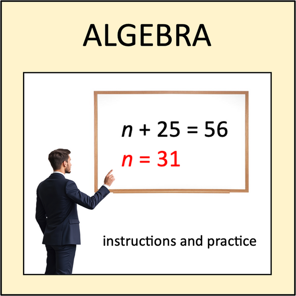 Algebra - instructions and practice