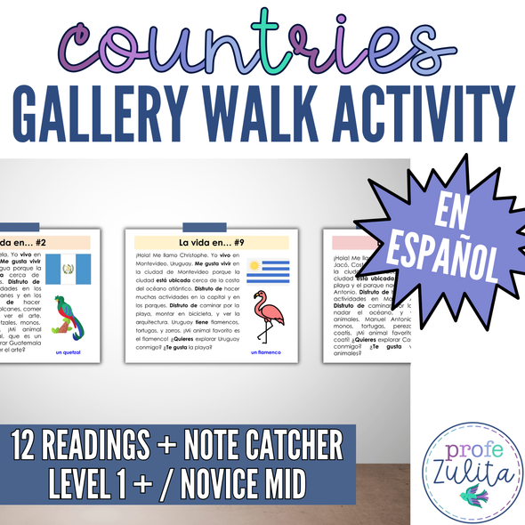 12 Spanish Speaking Country Readings - Activity & Pastime Gallery Walk Activity