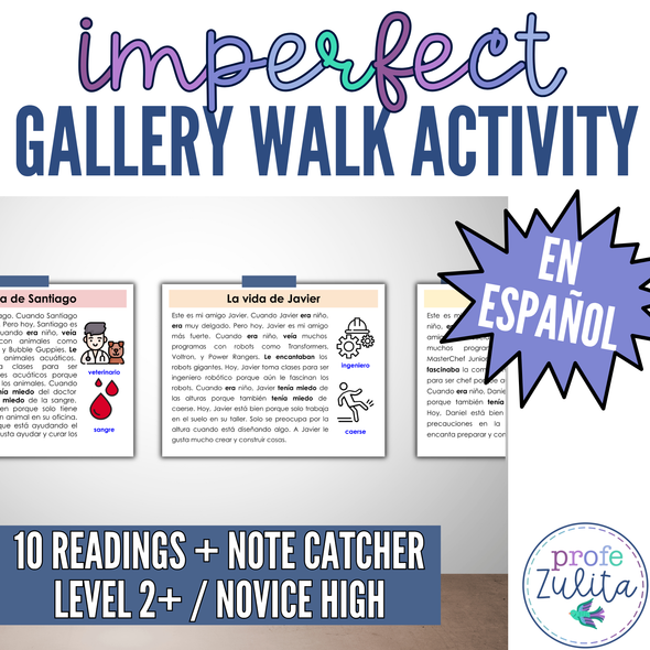10 Spanish Imperfect Readings - Cuando era niño Gallery Walk Activity