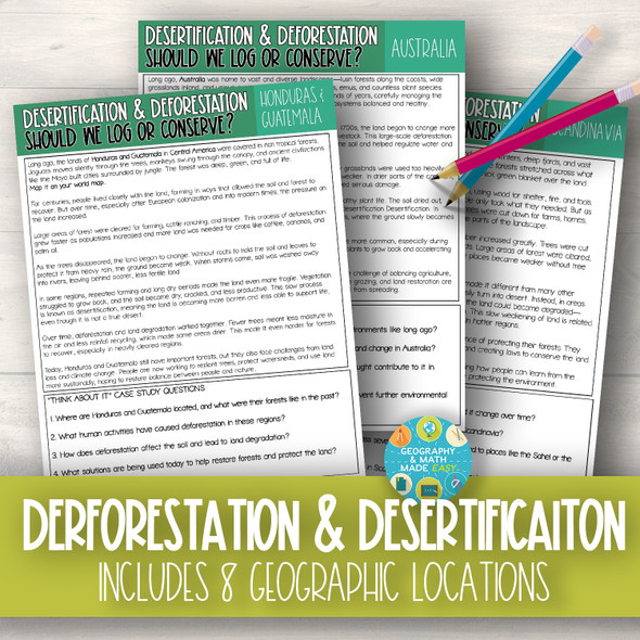 Desertification, Deforestation, and Savannization Around the World | Includes PP