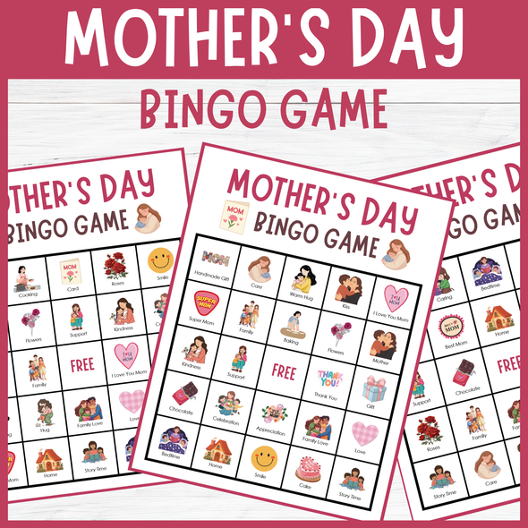 No prep Mother's Day Vocabulary bingo game, fun & engaging appreciation activity