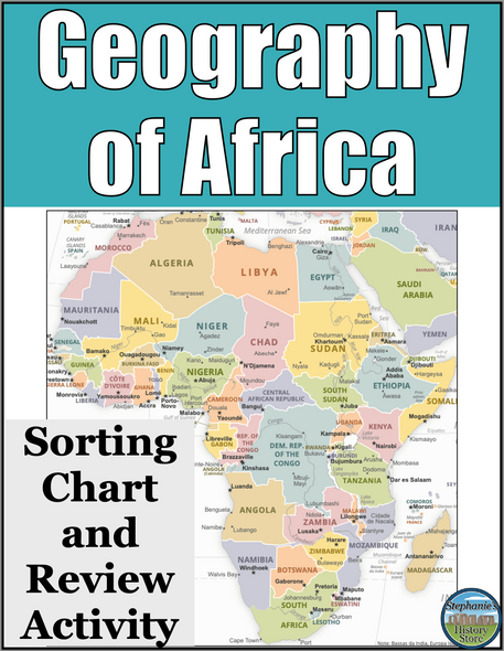 Geography of Africa Sorting Chart Image Analysis Review Activity