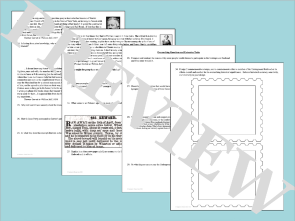The Underground Railroad Primary Source Analysis Activity