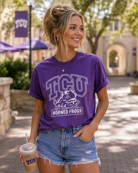 Vintage TCU Horned Frog Logo 