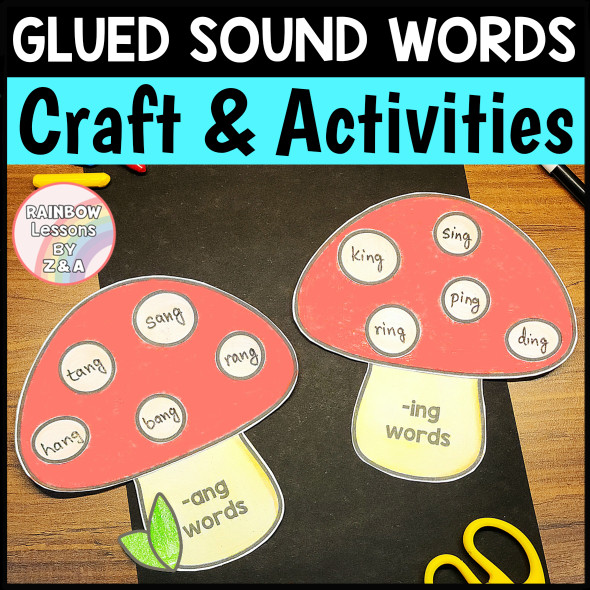 Worksheets ing ang ong ung words | Glued Sounds Craft | ink ank onk unk words