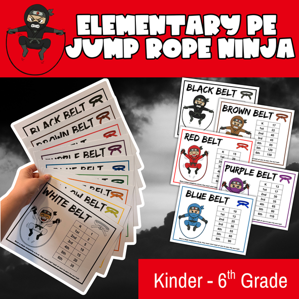 Elementary PE Jump Rope Ninja Bundle