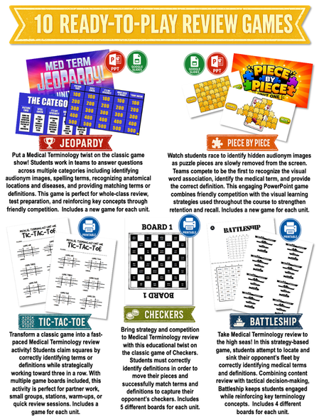 MEDICAL TERMINOLOGY GAME BUNDLE! 