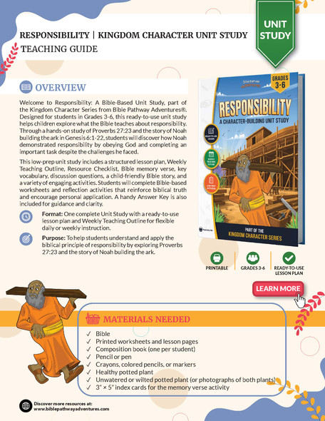 Unit Study | Responsibility (Grades 3-6)
