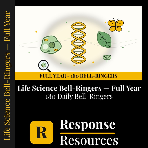 Life Science Bell Ringers FULL YEAR - 180 Daily Warm-Ups (Grades 6-8)