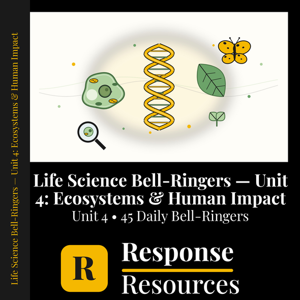 Life Science Bell Ringers Unit 4 - 45 Daily Warm-Ups (Grades 6-8)