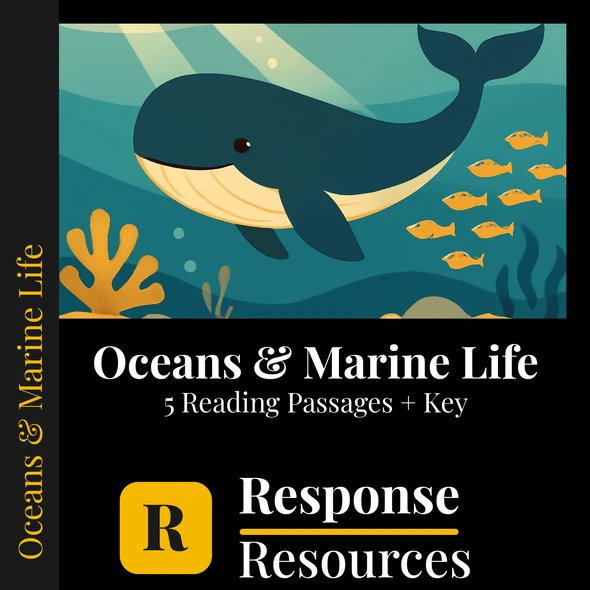 Oceans & Marine Life Reading Passages - 5 Texts + Questions