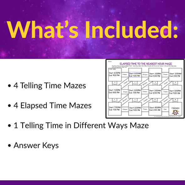 Telling Time Maze Activities | Hour, Half Hour, 5 Minutes & Minute Practice