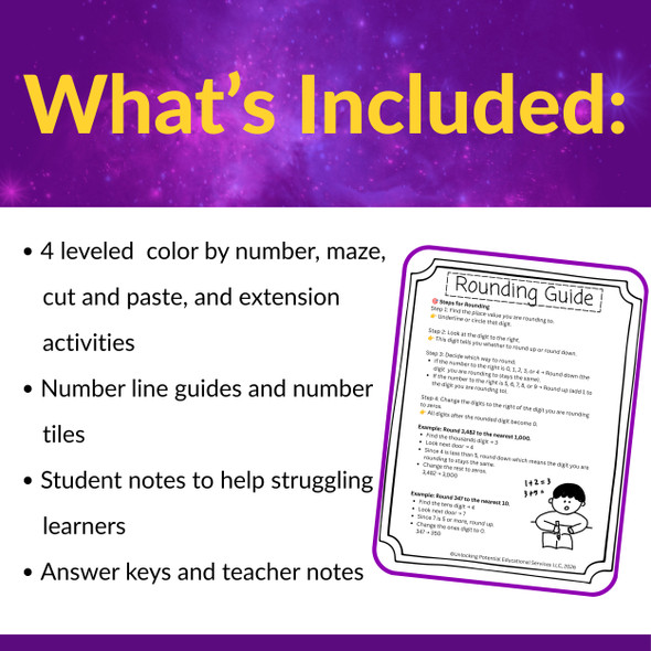 Rounding to the Nearest 10, 100, and 1,000 Math Center Activities for 2nd & 3rd
