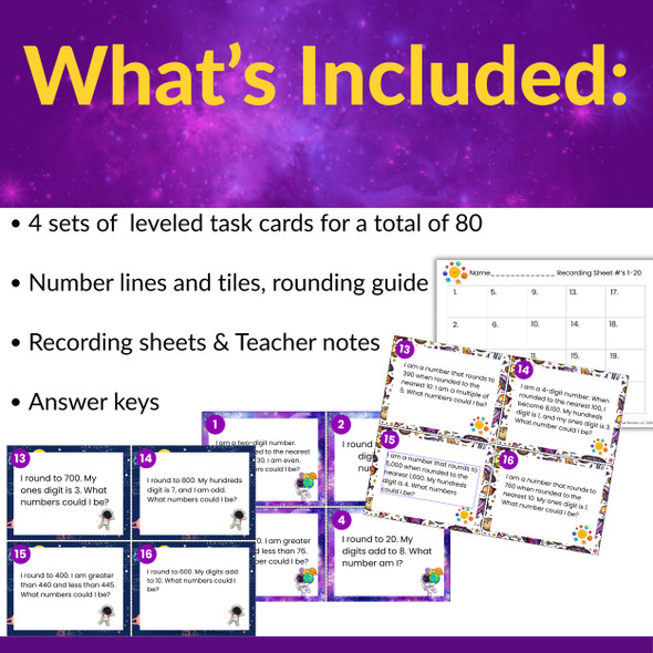 Rounding Task Card Word Problem Riddles 2nd Grade 3rd Grade | Nearest 10 100 100