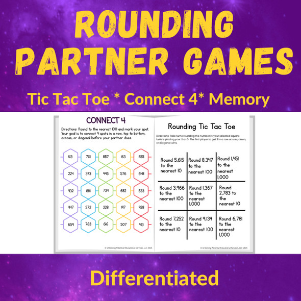 Rounding Partner Activities & Games for 2nd - 3rd Grade | Round to 10, 100, 1000