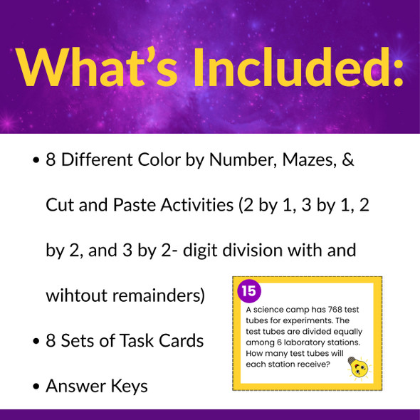 Leveled Long Division Activities Bundle With and Without | Grades 4 and 5