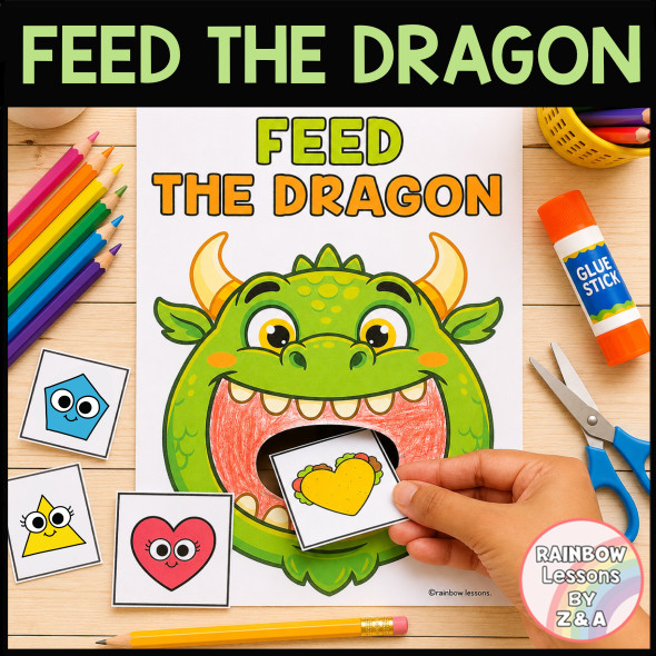 Feed the Dragon | Shapes Activities | Number Games | Dragons Love Tacos Activity