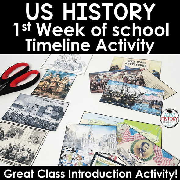 1st Day of School Activity US History Timeline Activity Class Introduction 8th
