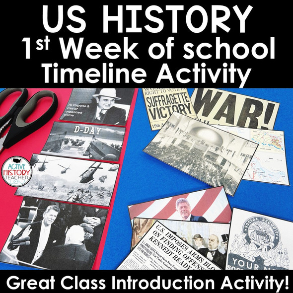 1st Day of School Activity US History Timeline Activity Class Introduction 11th