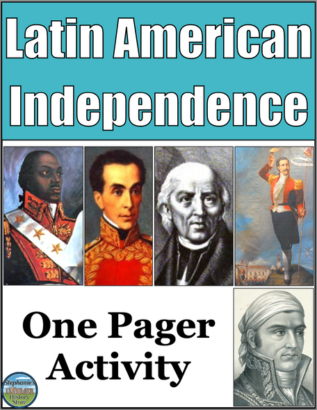 Latin American Independence Movements One Pager Activity