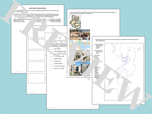 Rome as a Republic Timeline Map Image Analysis Stations Activity