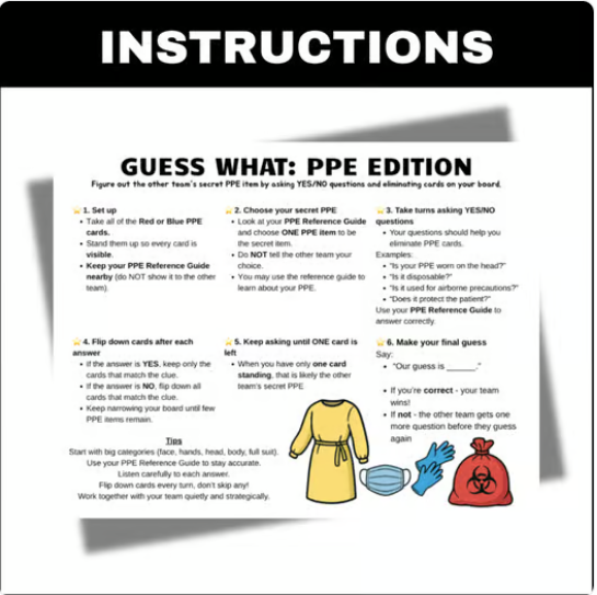 Guess the PPE | Interactive Health Science Game | Infection Control & Safety CTE