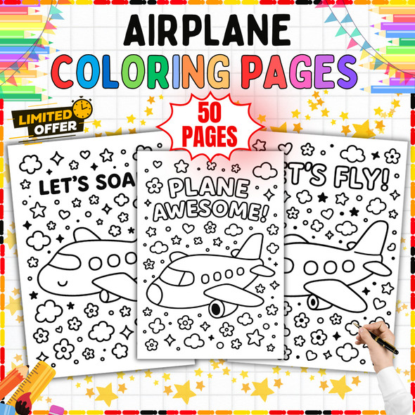 50 Airplane Coloring Pages | Printable Plane Coloring Sheets