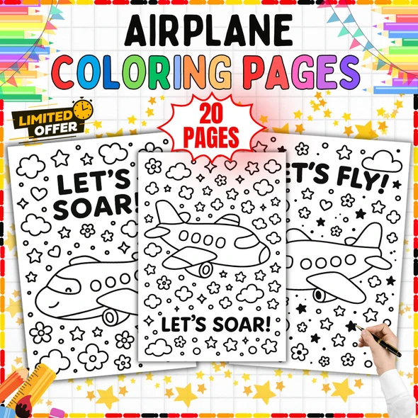 20 Airplane Coloring Pages | Printable Plane Coloring Sheets PDF