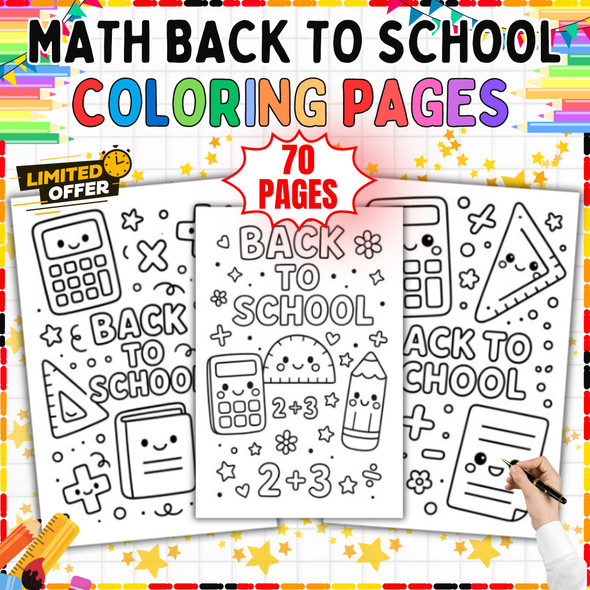 70 Back to School Math Coloring Pages | First Week Activities PDF