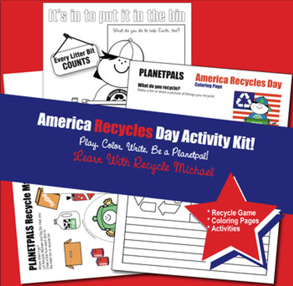 Memorial Day, Flag Day, July 4, Labor Day, Veterans Day, America Recycles Day . Color a USA Recycle Flag...Play a game...Learn with recycle Michael!