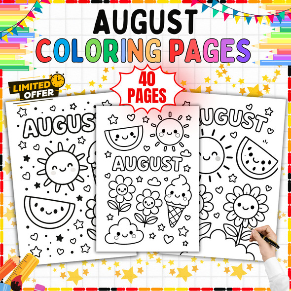 August Coloring Pages: 40 Printable Coloring Sheets PDF