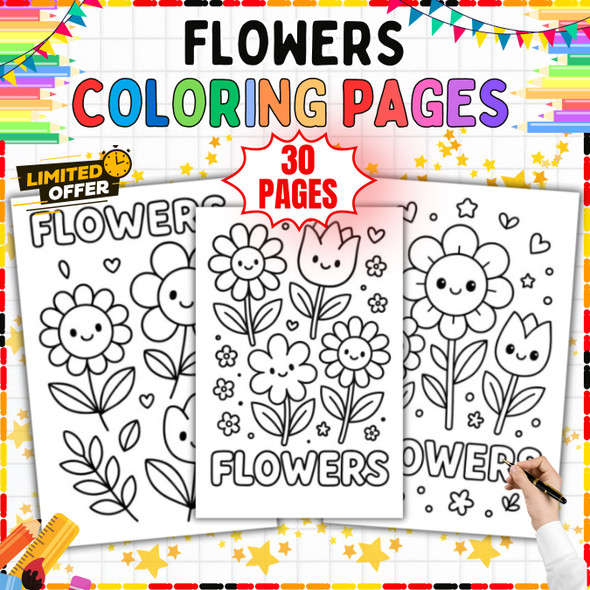 Flower Coloring Pages: 30 Blooming Designs