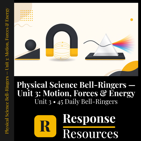 Physical Science Bell Ringers Unit 3 - 45 Daily Warm-Ups (Grades 6-8)