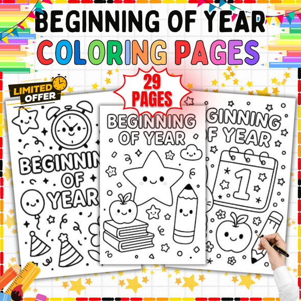 Beginning of the Year Coloring Pages: 29 School Activity Sheets