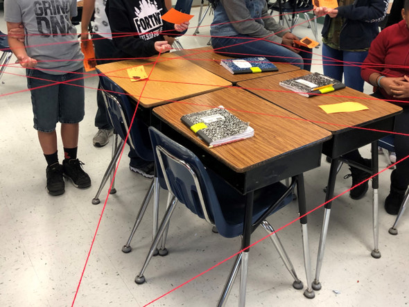 Create a large classroom food web to get the students up out of their seat