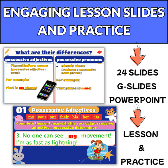 EFL / ESL Subject and Object / Personal Pronouns - Lesson Slides & Worksheets