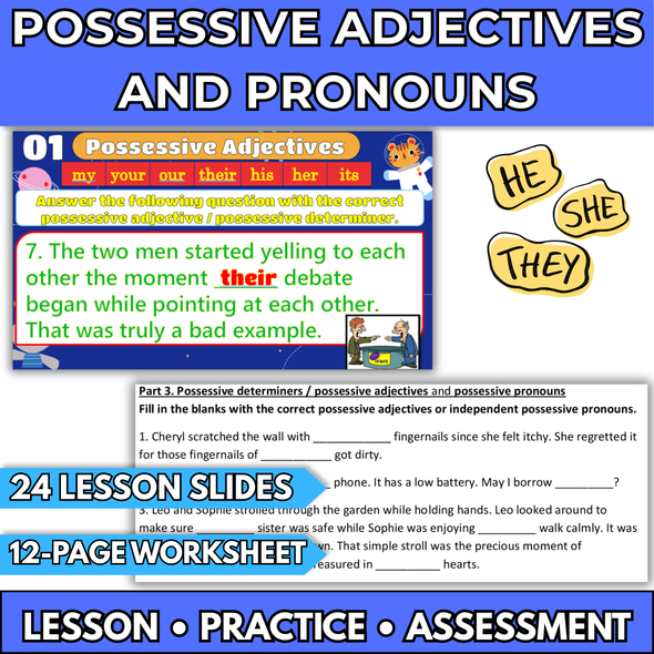 EFL / ESL Subject and Object / Personal Pronouns - Lesson Slides & Worksheets