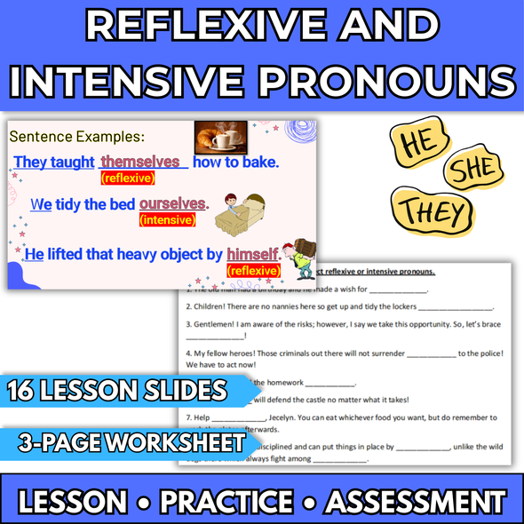 EFL / ESL Reflexive and Intensive Pronouns - Editable Lesson Slides & Worksheets