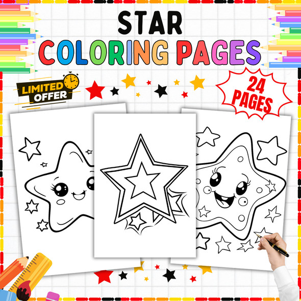 Star Coloring Pages: 24 Star Designs to Color